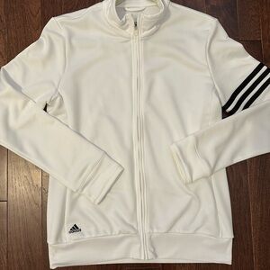 Adidas Women’s M White Track Jacket with Black Stripes